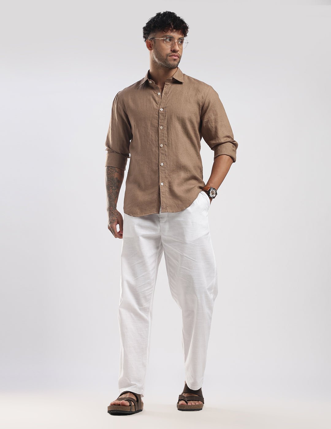 100% Linen Soft Touch Coco Mousse shirt - Image 3