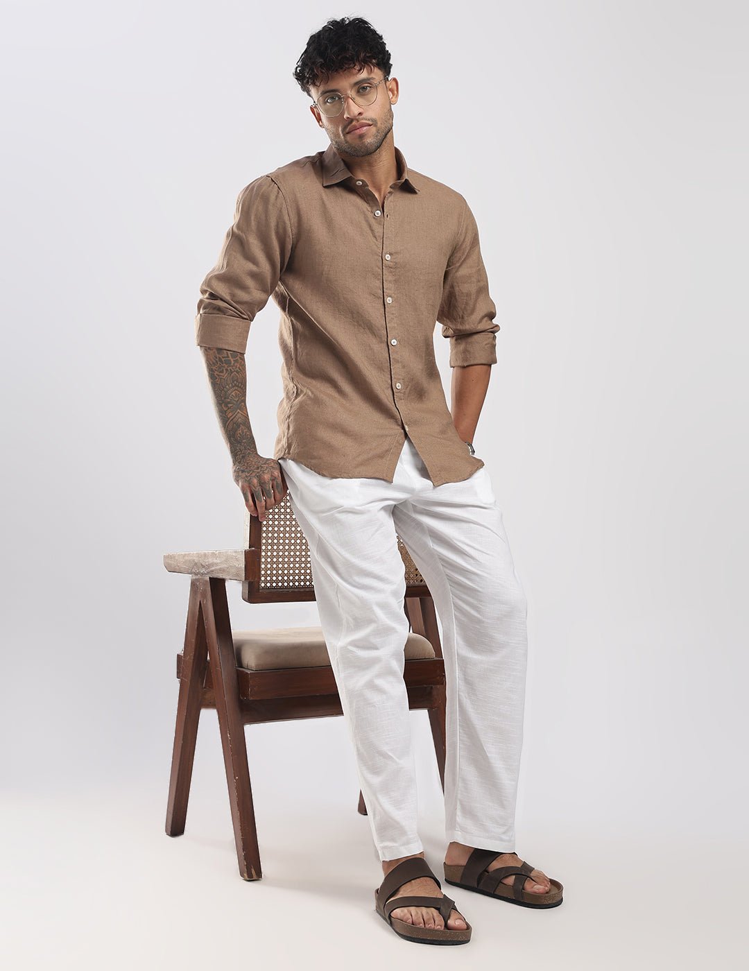 100% Linen Soft Touch Coco Mousse shirt - Image 4