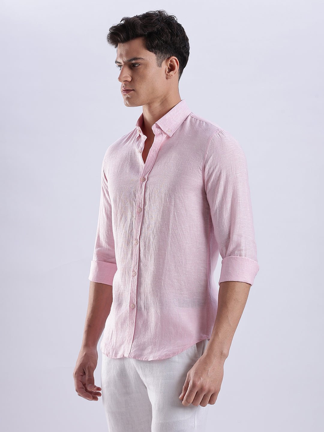 100% Linen Soft Touch Frosty Pink - Image 3