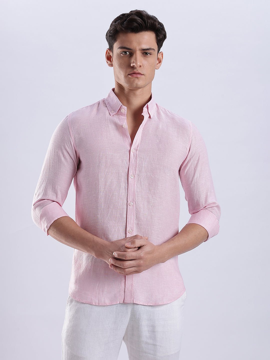 100% Linen Soft Touch Frosty Pink - Image 4