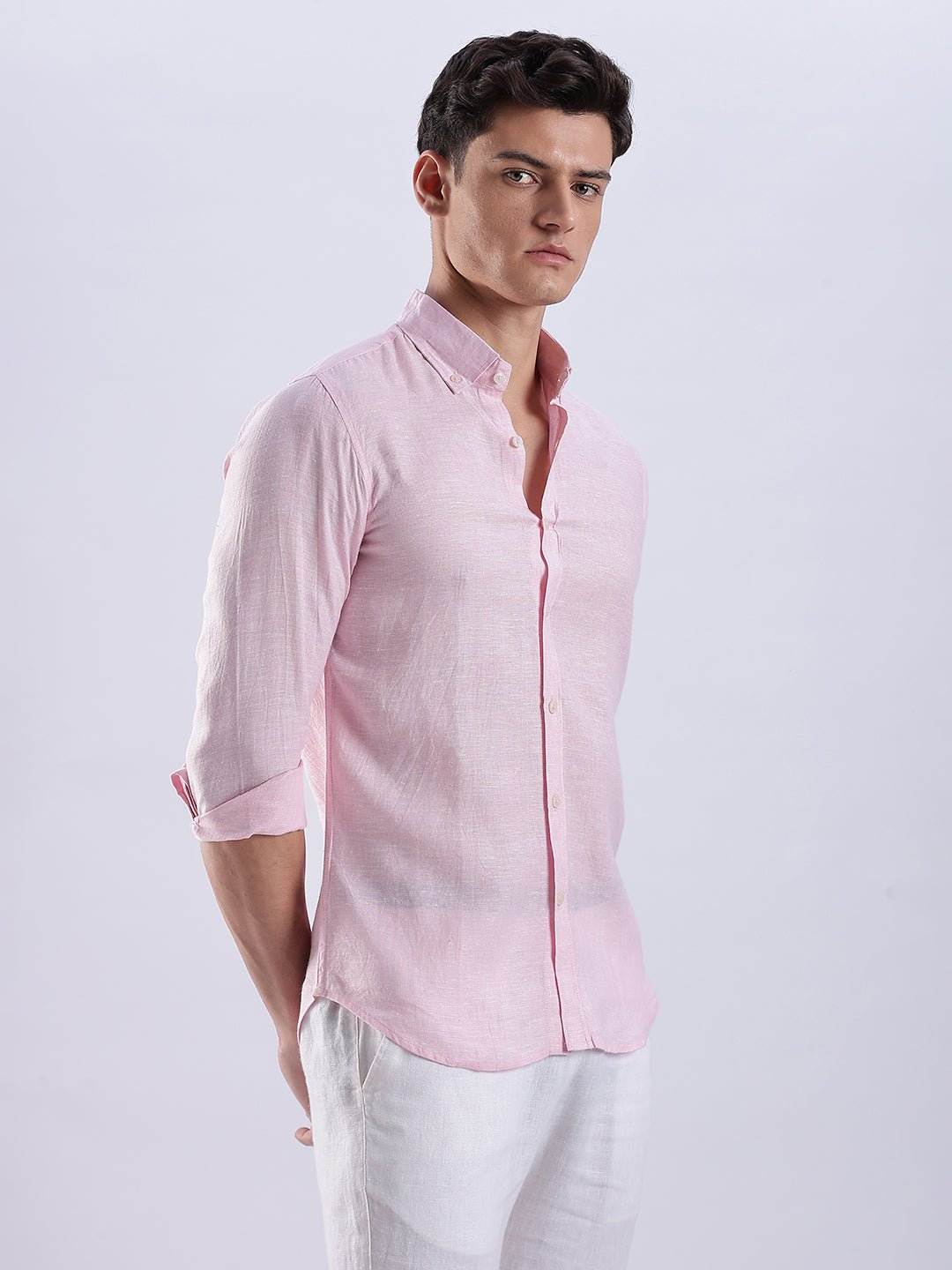 100% Linen Soft Touch Frosty Pink - Image 5