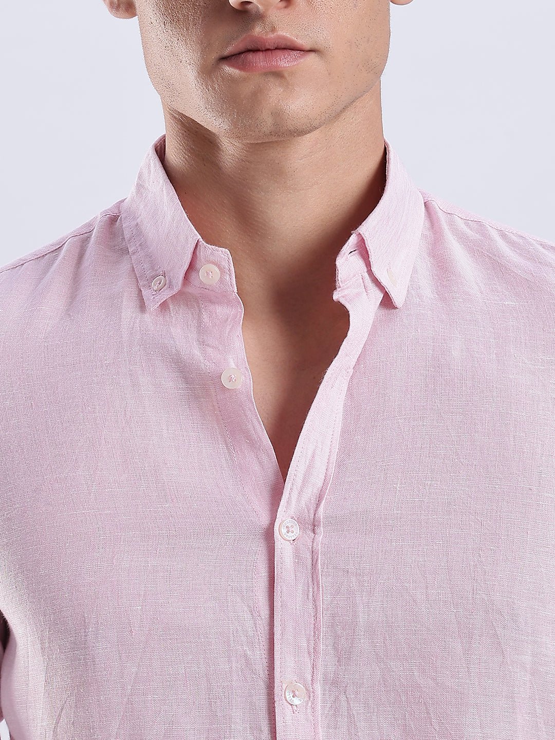100% Linen Soft Touch Frosty Pink - Image 6