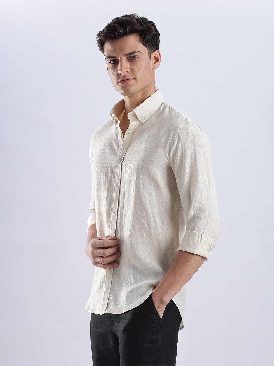 100% Linen Soft Touch Frosty Sandstone - Image 8